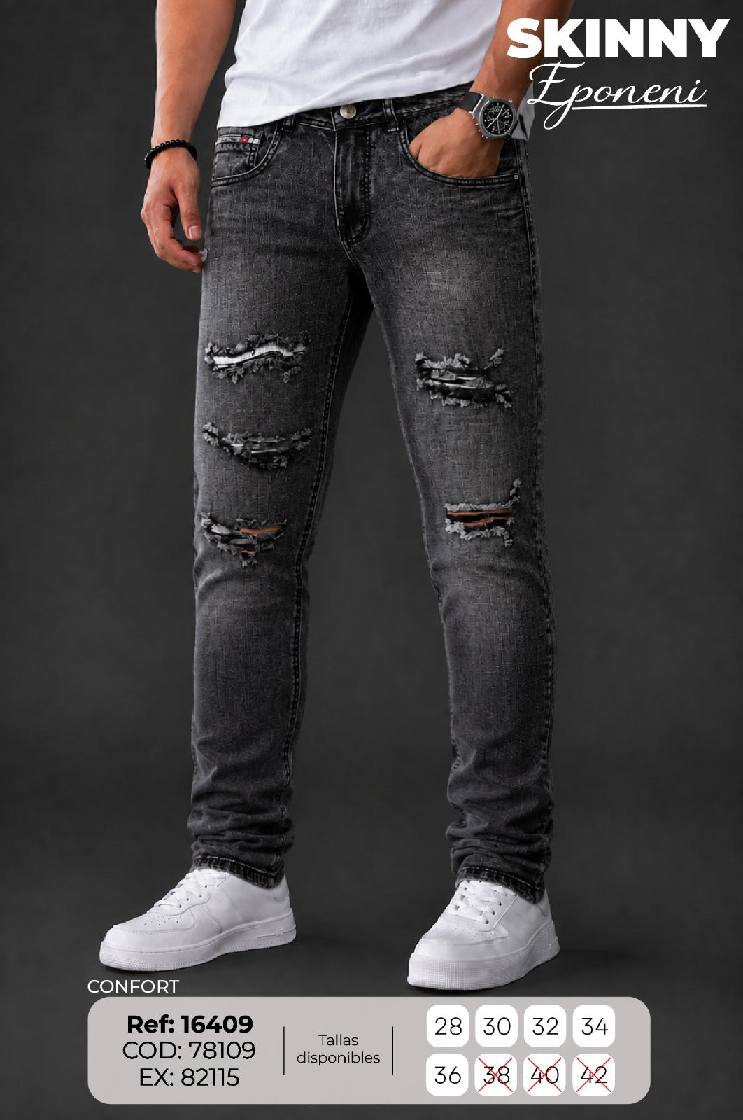 Jean regular Eponeni hombre