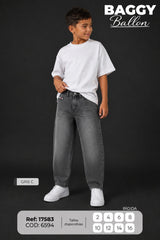 jean Baggy Ballon GRIS C. NIÑO