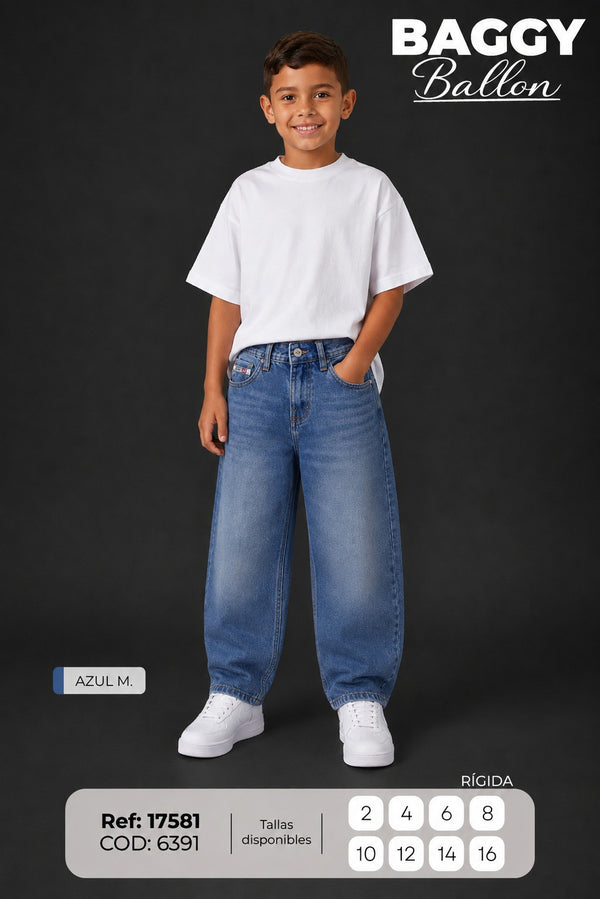 jean Baggy Ballon AZUL M. NIÑO