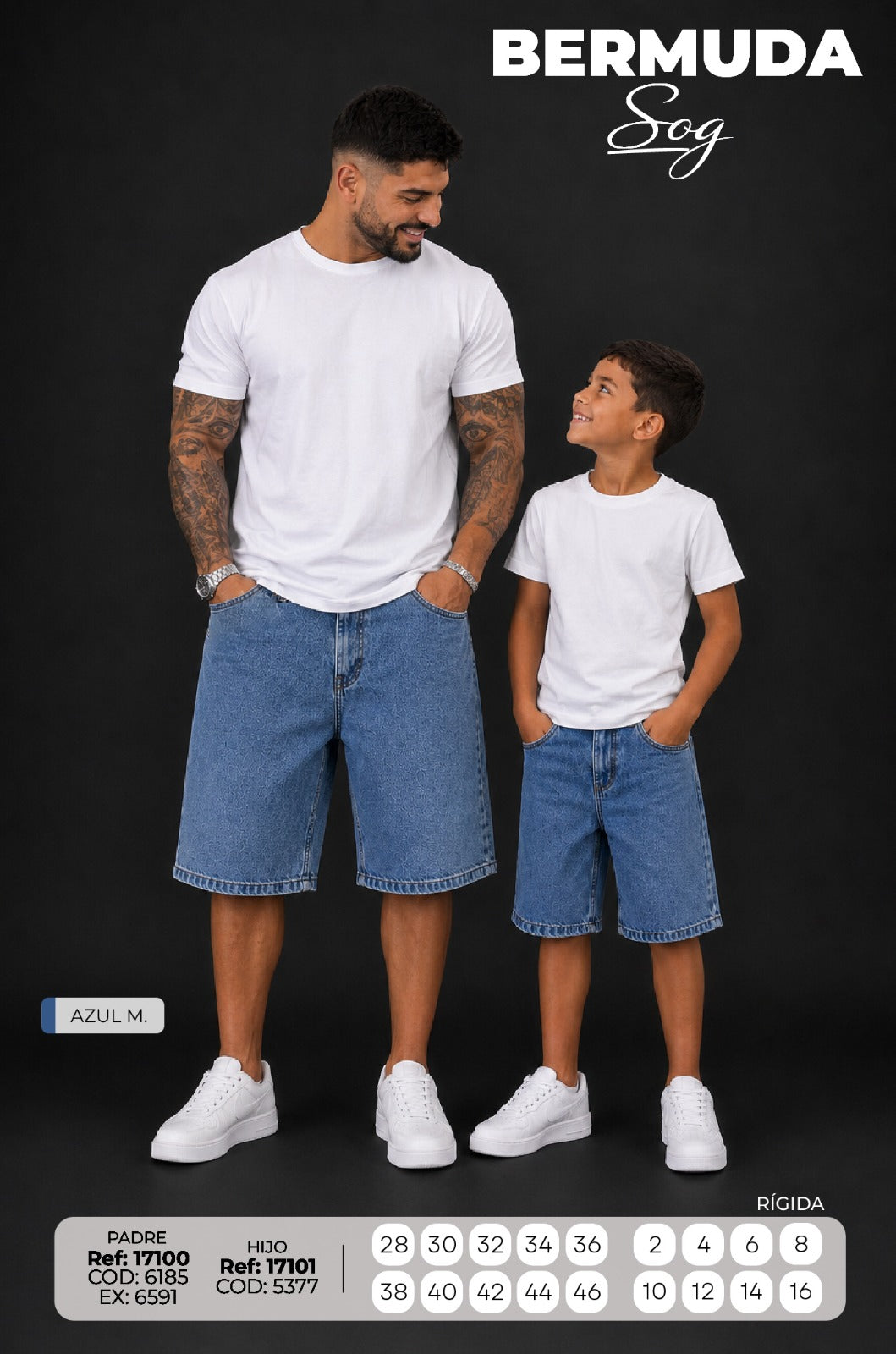 PADRE E HIJO bermuda Sog azul m.