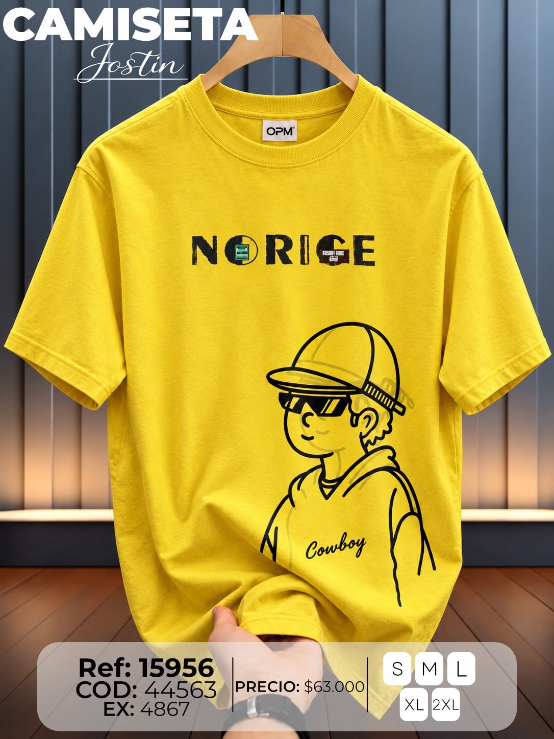 camiseta jostin hombre