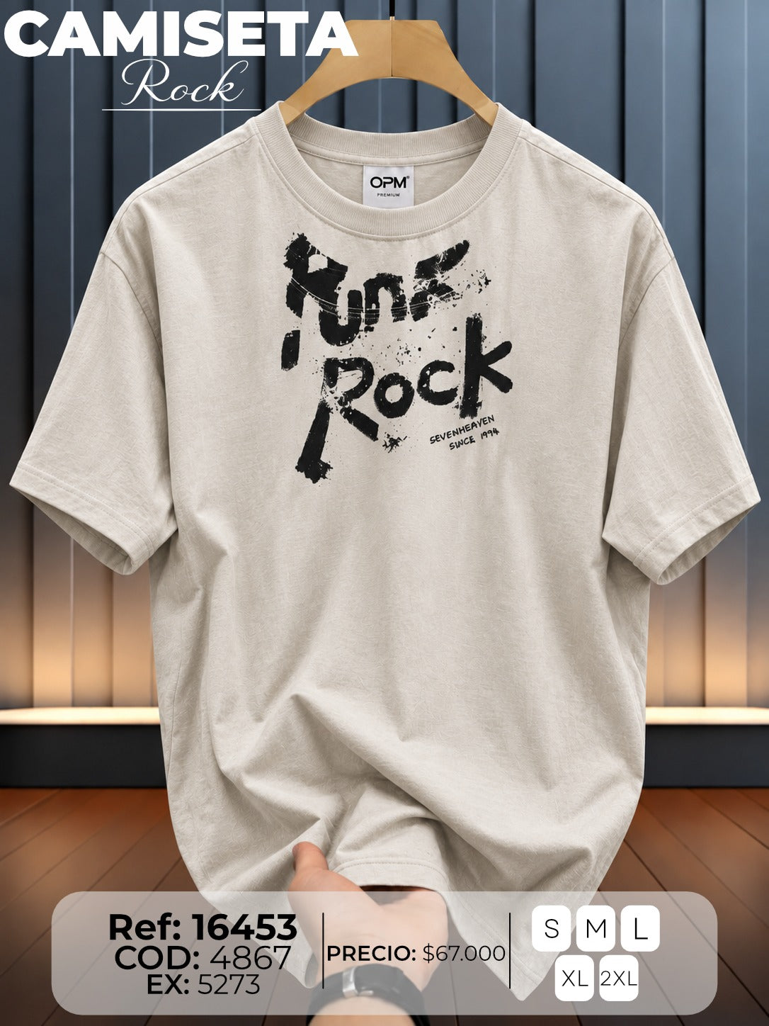 camiseta rock hombre