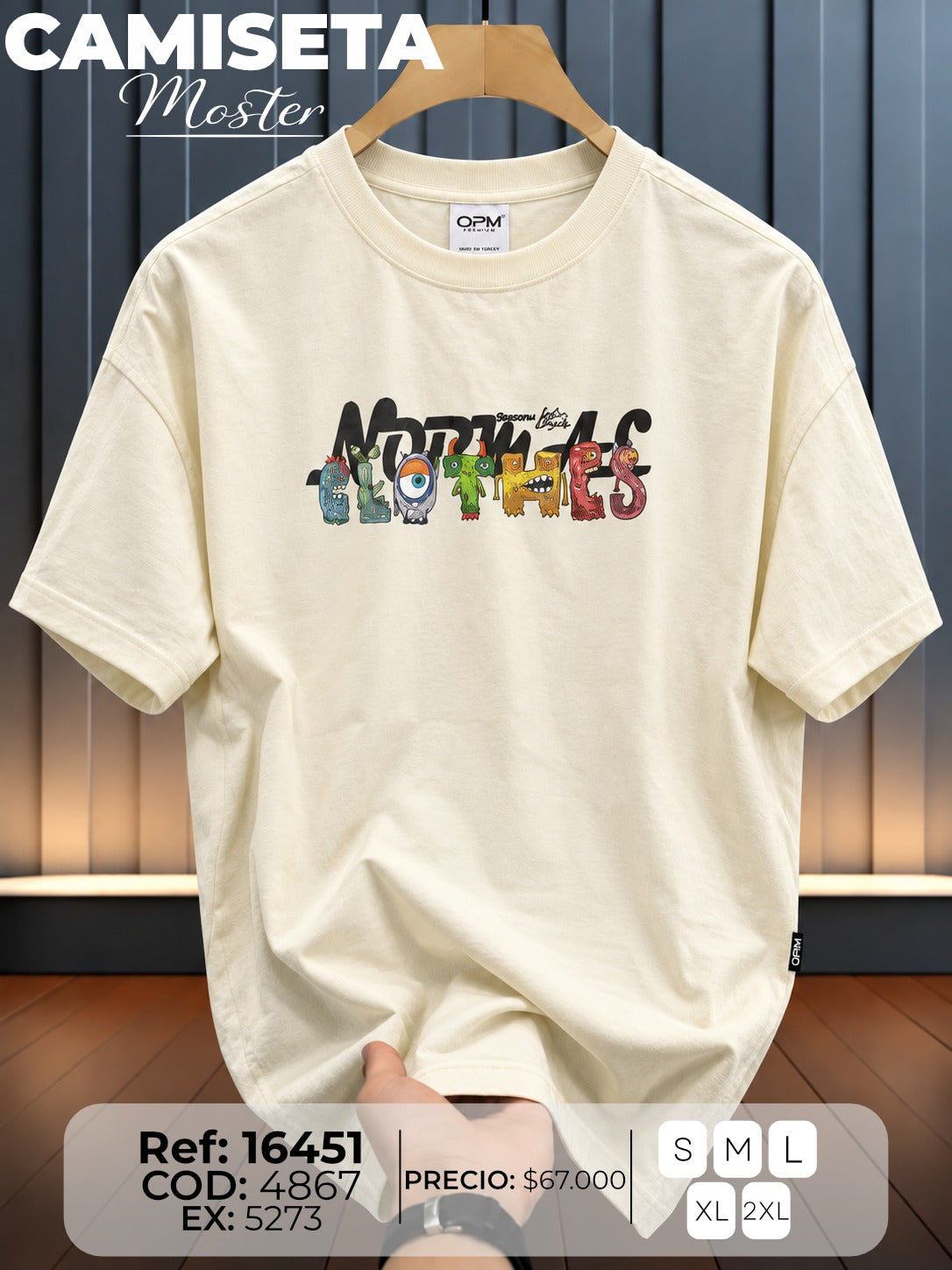 camiseta monster hombre