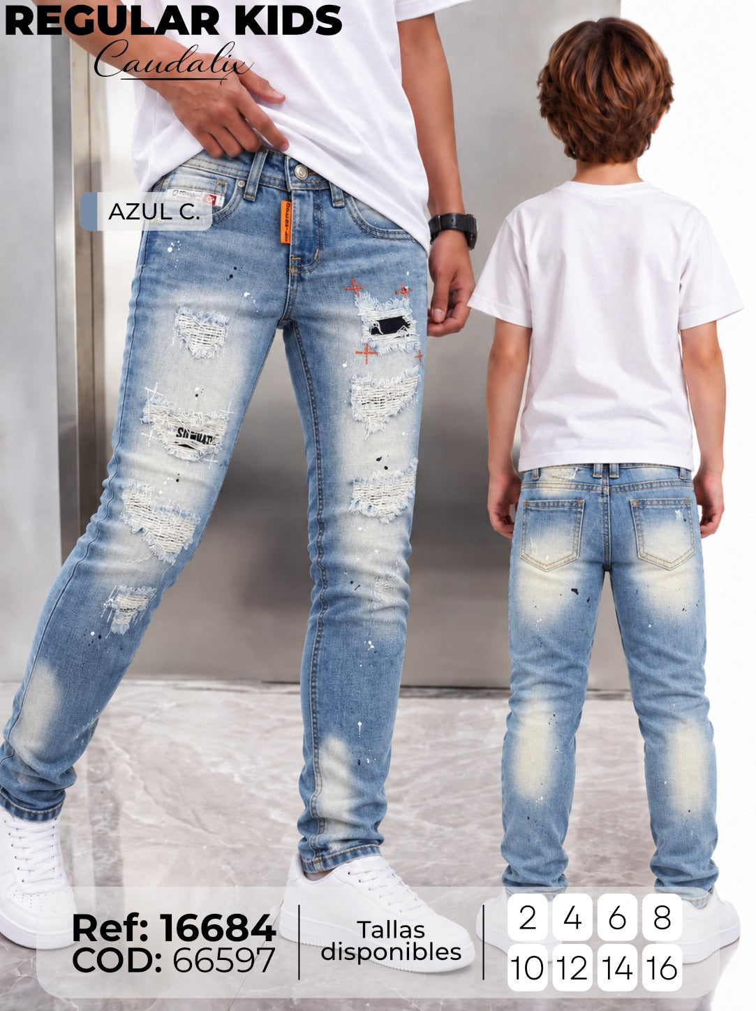 Jean regular Caudalix niño