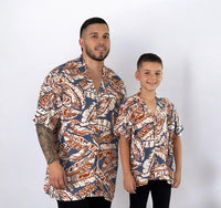 Camisa estampada oversize lehua hombre