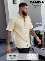 camisa topal beige hombre