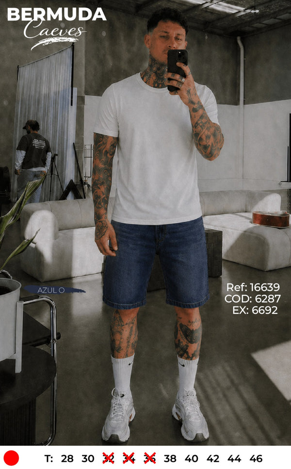 bermuda caeves azul oscuro hombre