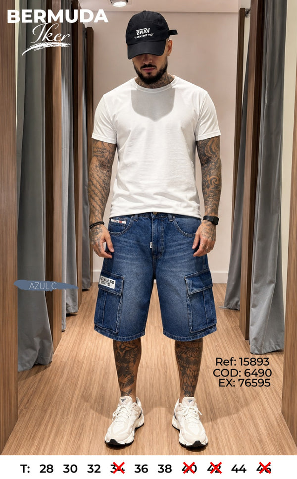 bermuda iker azul c hombre