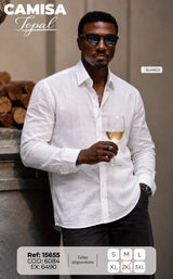 camisa topal manga larga blanco hombre