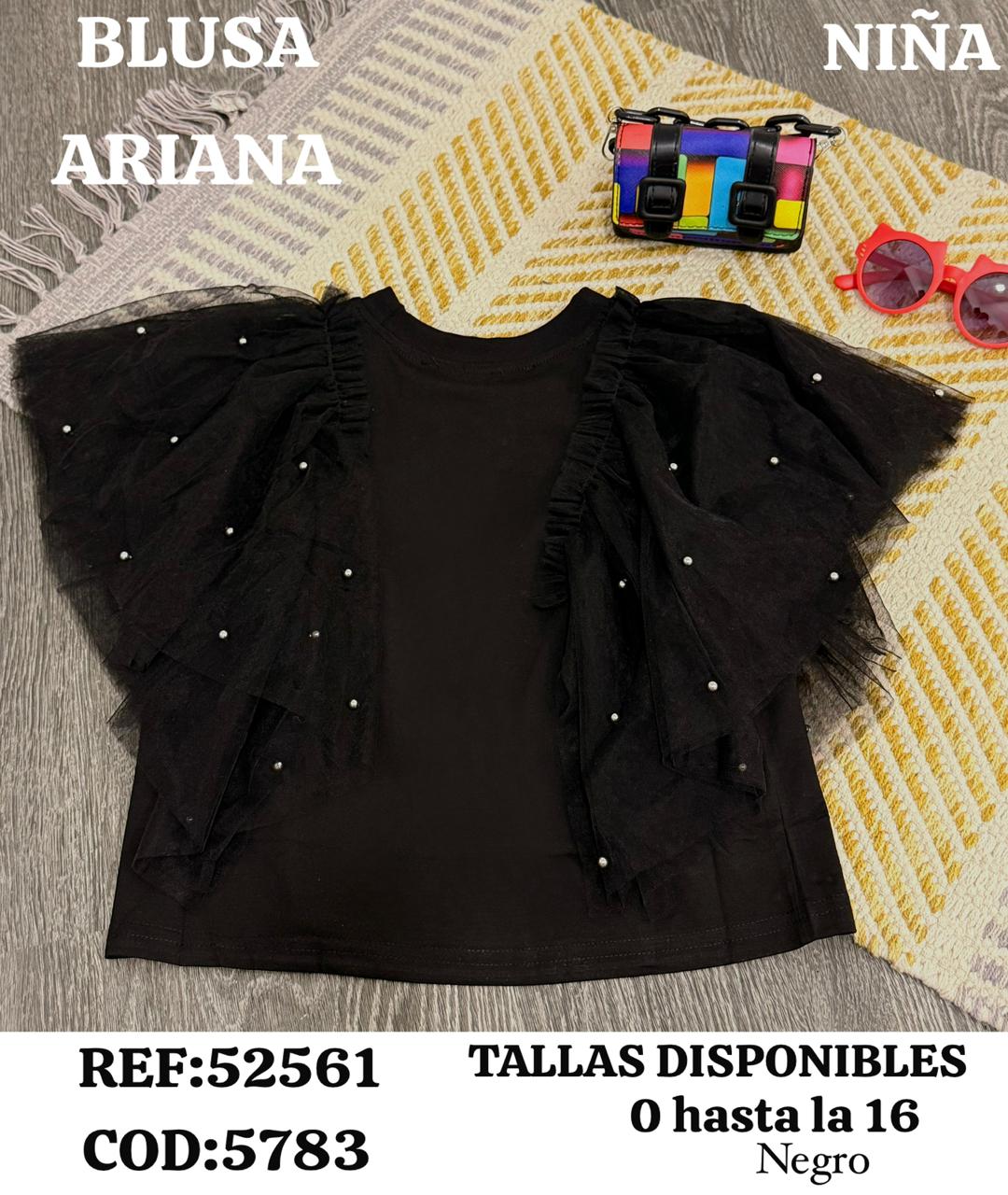 blusa ariana negro niña
