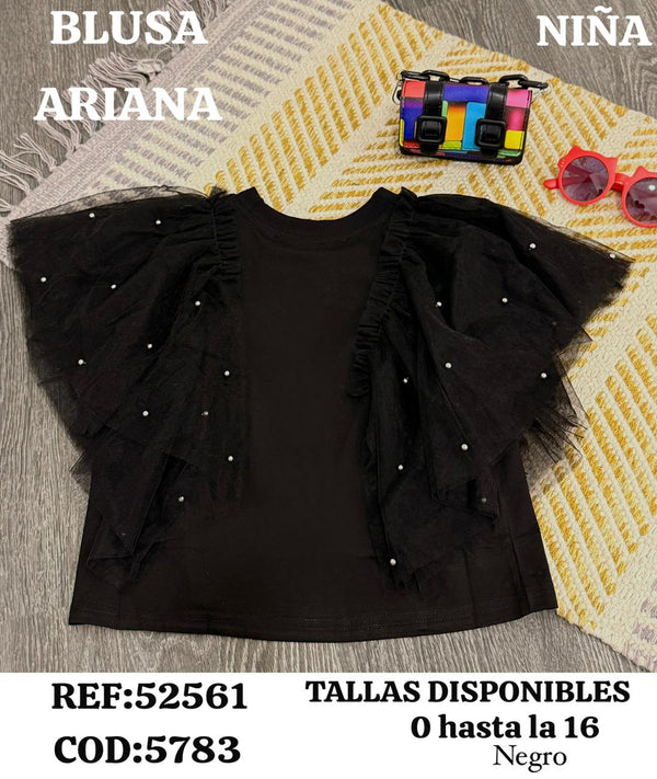 blusa ariana negro niña