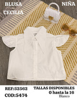 blusa cecilia blanco niña