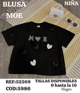 blusa moe negro niña