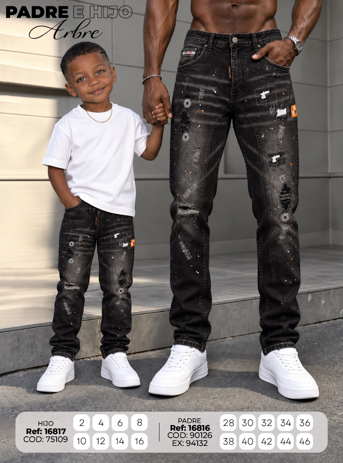 jean regular cut arbre padre e hijo