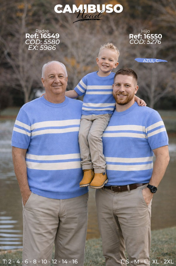 Camibuso Noad Azul Claro Padre E Hijo