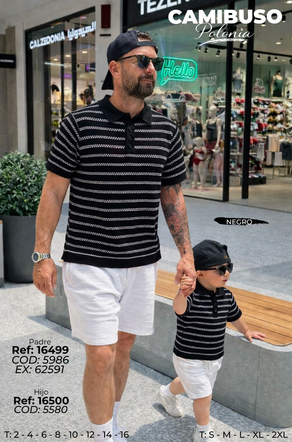 Camibuso Polonia Padre E Hijo Negro