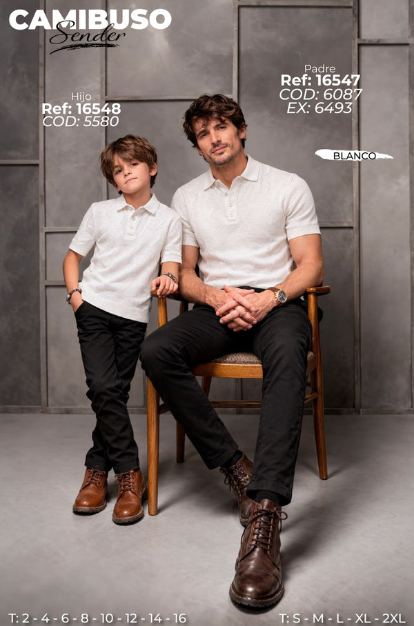 Camibuso Sander Padre E Hijo Blanco