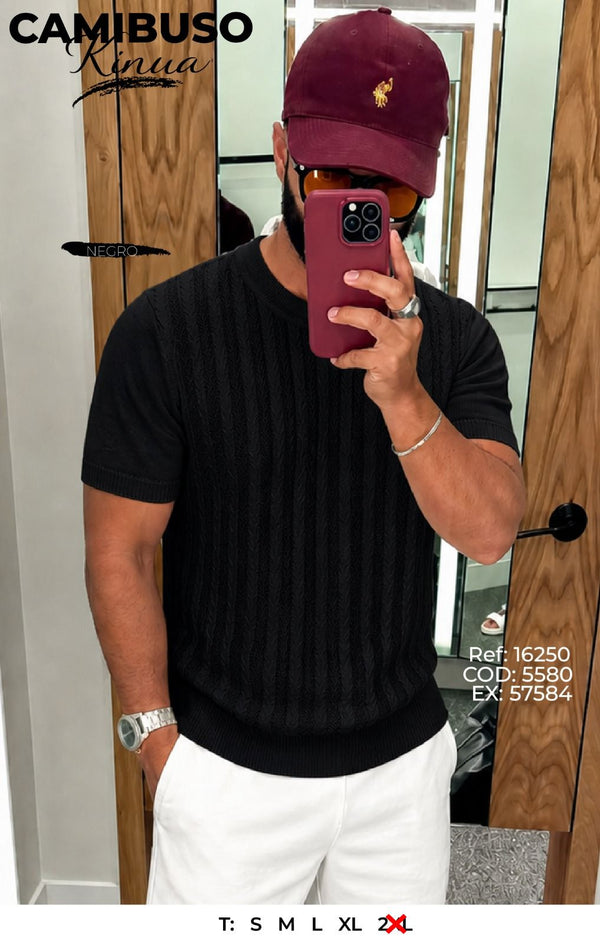 camibuso kinua negro hombre