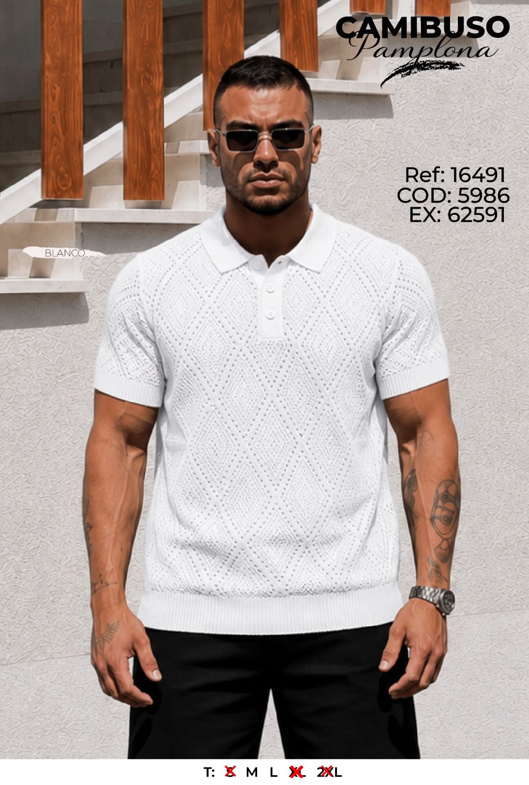 camibuso pamplona blanco hombre