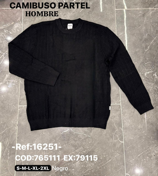 camibuso partel negro hombre