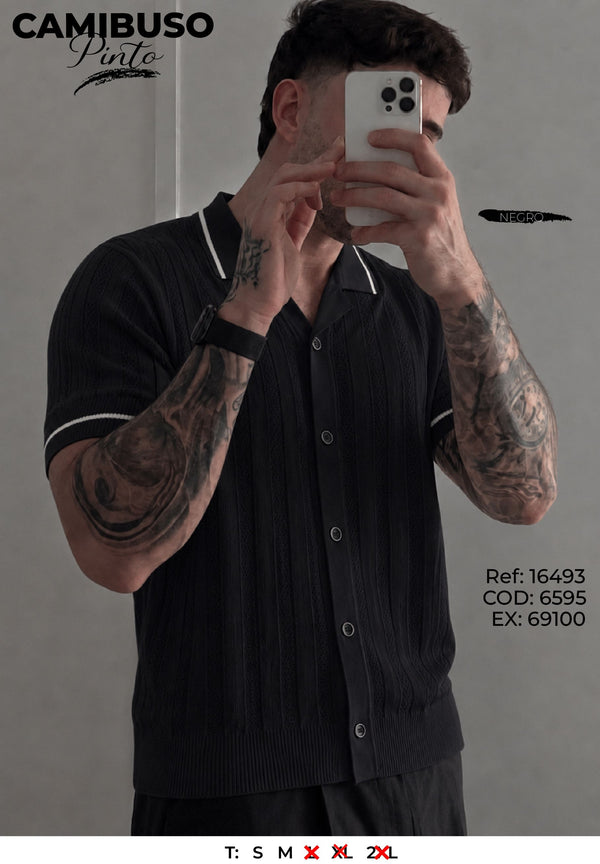 camibuso pinto negro hombre