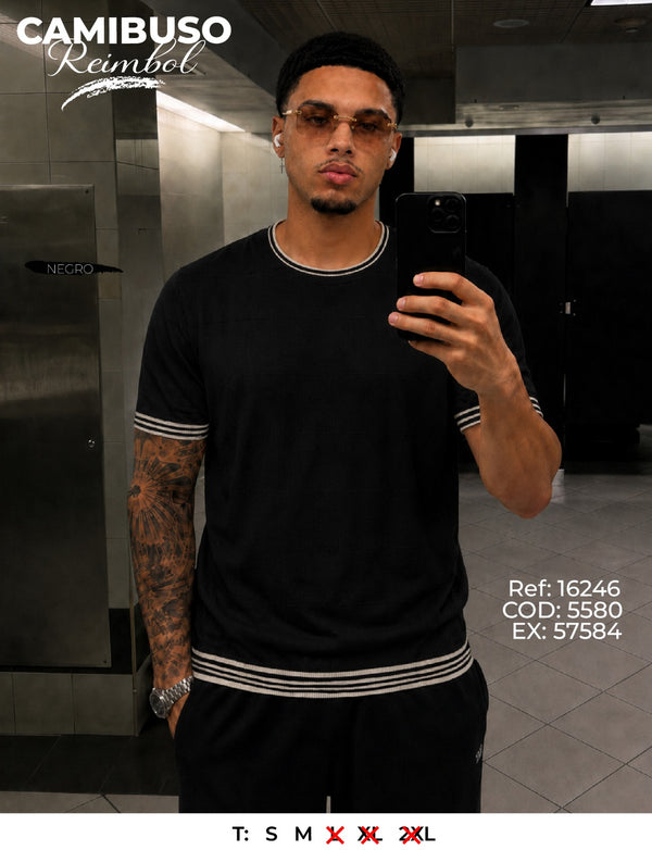 camibuso reimbol negro hombre