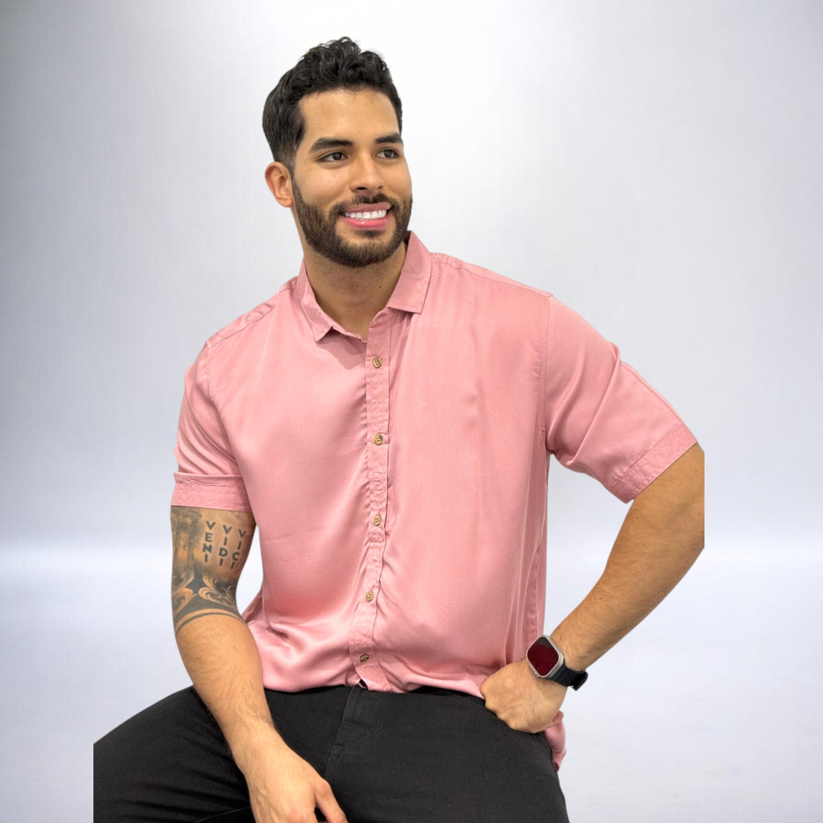 Camisa cuello frances hombre