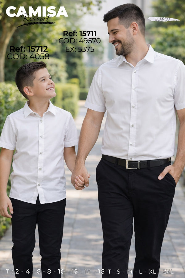 Camisa Ressort Padre E Hijo Blanco