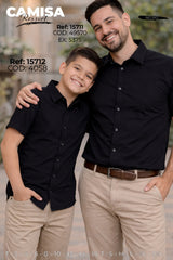 Camisa Ressort Padre E Hijo Negro
