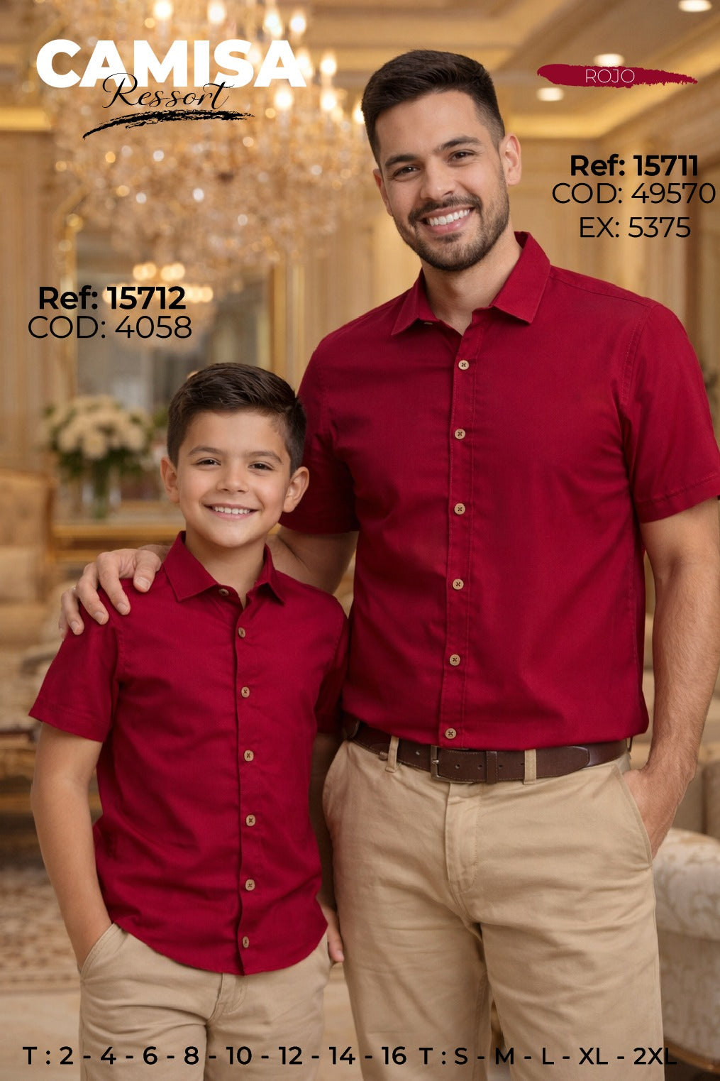 Camisa Ressort Padre E Hijo Rojo