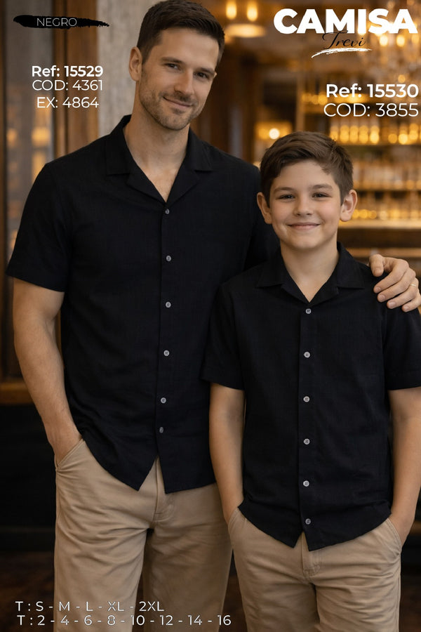 Camisa Trevi Padre E Hijo Negro