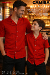 Camisa Trevi Padre E Hijo Rojo