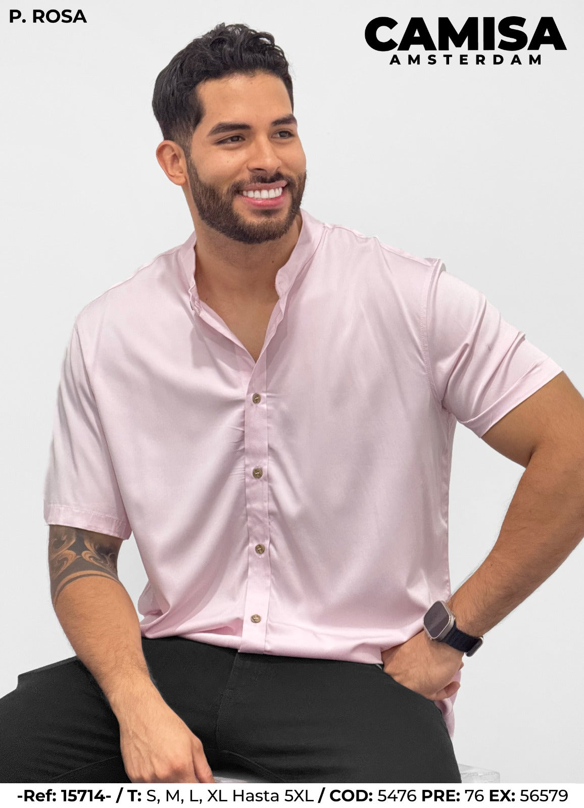 camisa amsterdam p rosa hombre