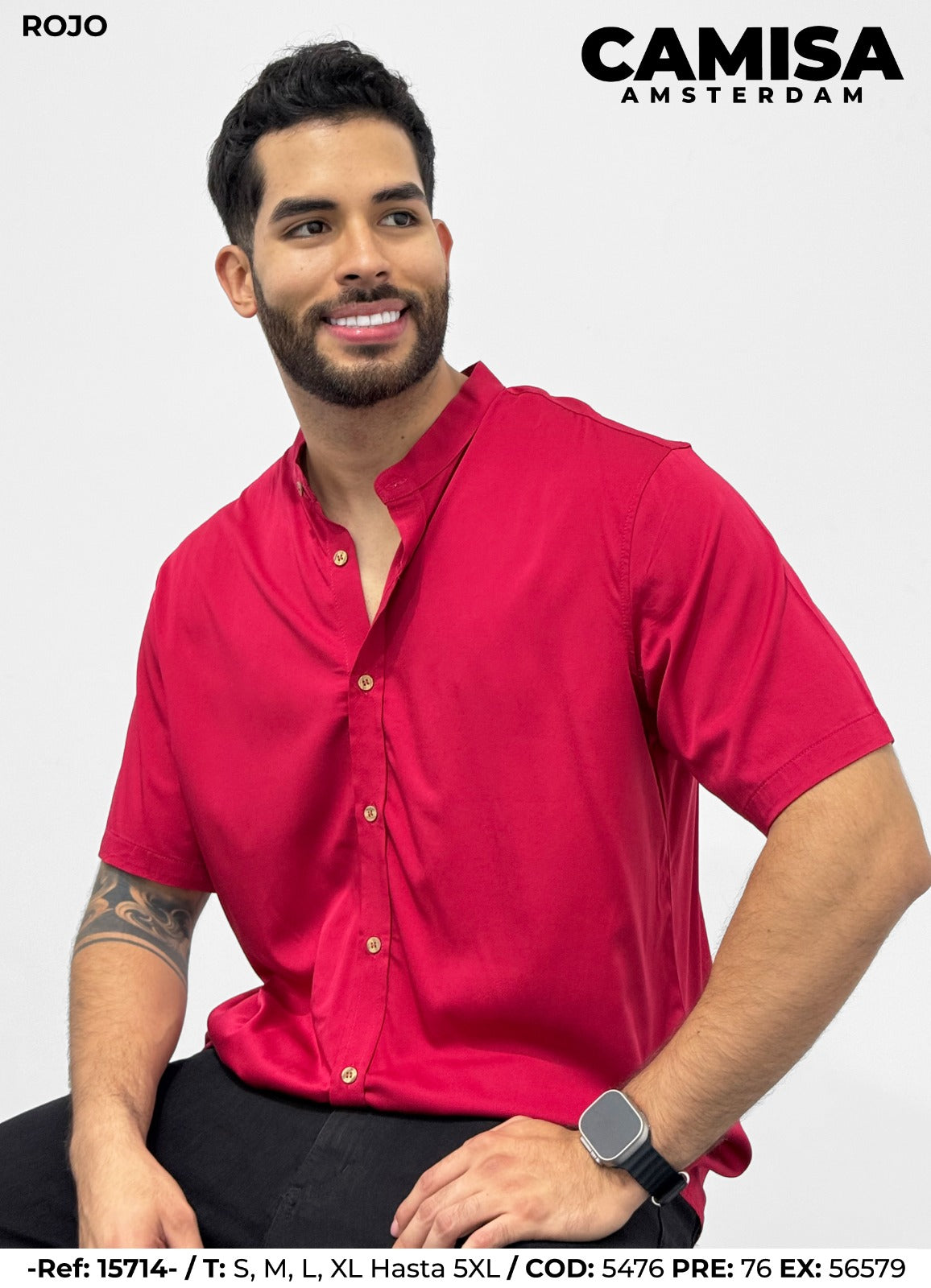 camisa amsterdam rojo hombre