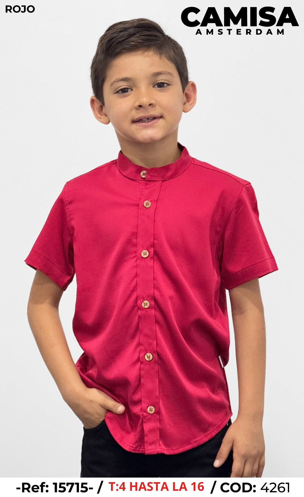camisa amsterdam rojo niño