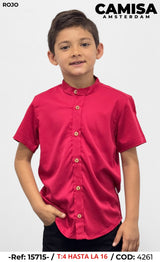 camisa amsterdam rojo niño