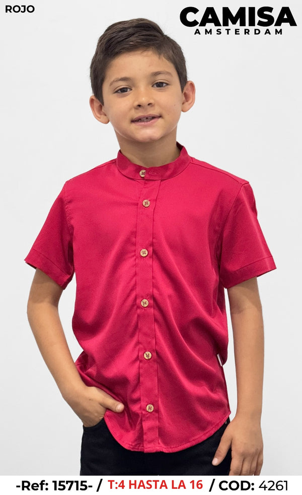 camisa amsterdam rojo niño