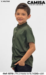 camisa amsterdam v militar niño