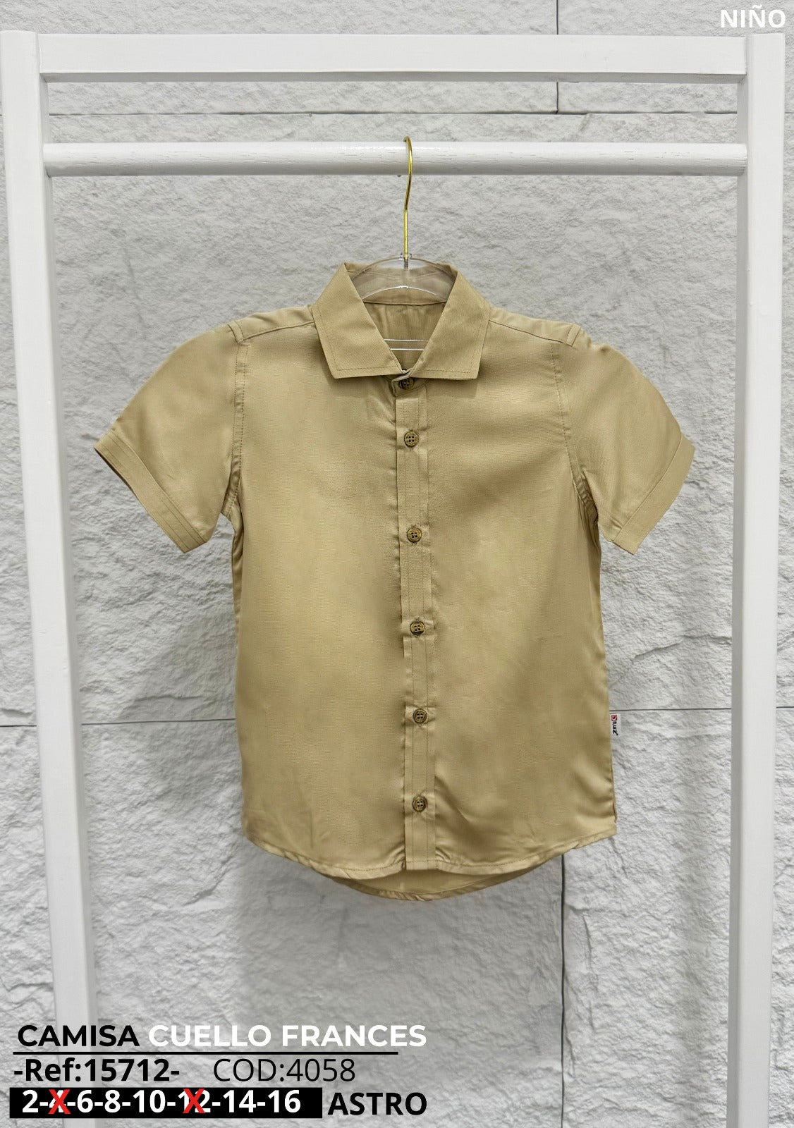camisa cuello frances astro niño