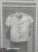 camisa cuello frances blanco niño