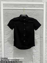 camisa cuello frances negro niño