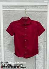 camisa cuello frances rojo niño