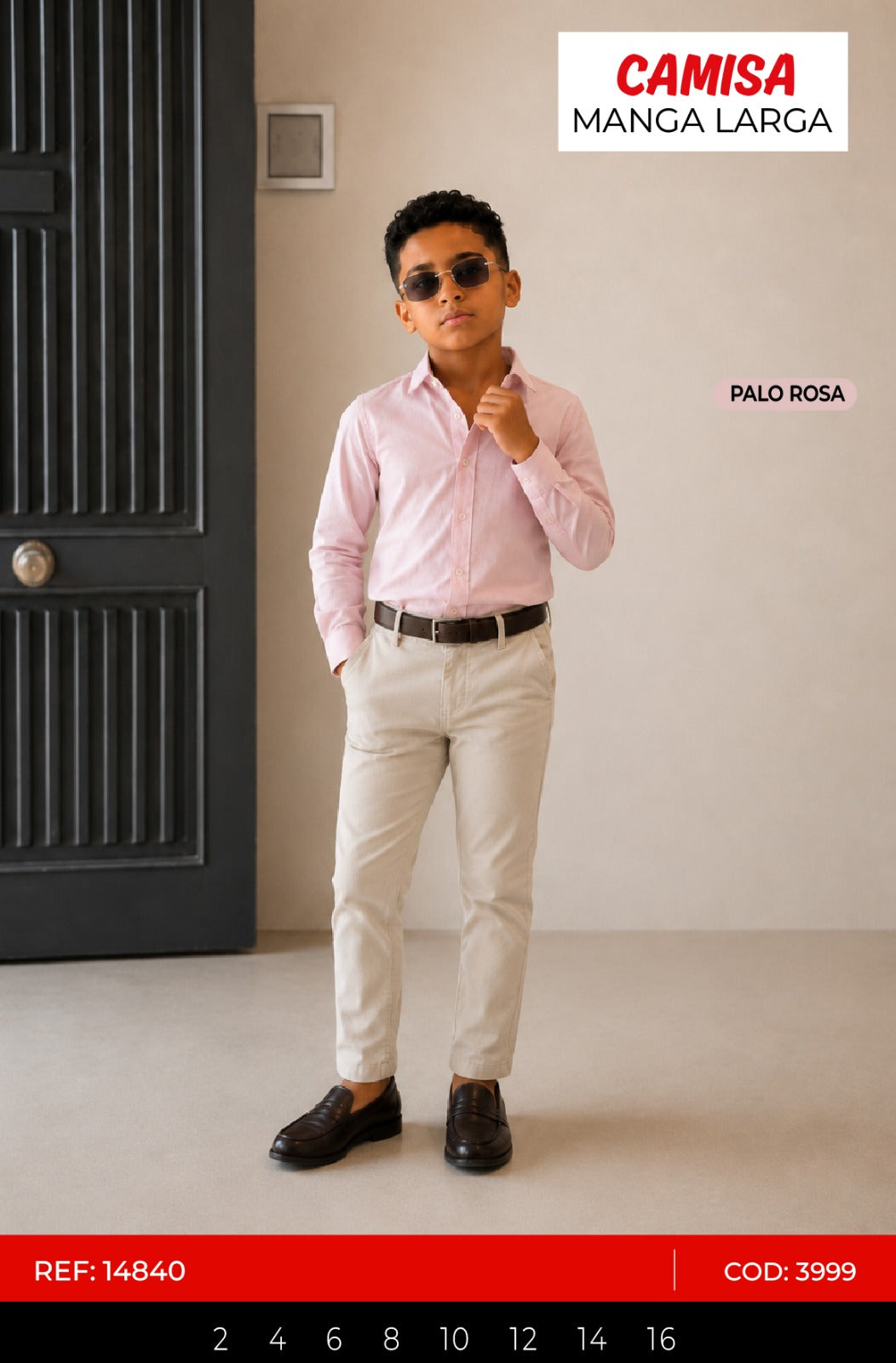 camisa manga larga palo rosa niño outlet