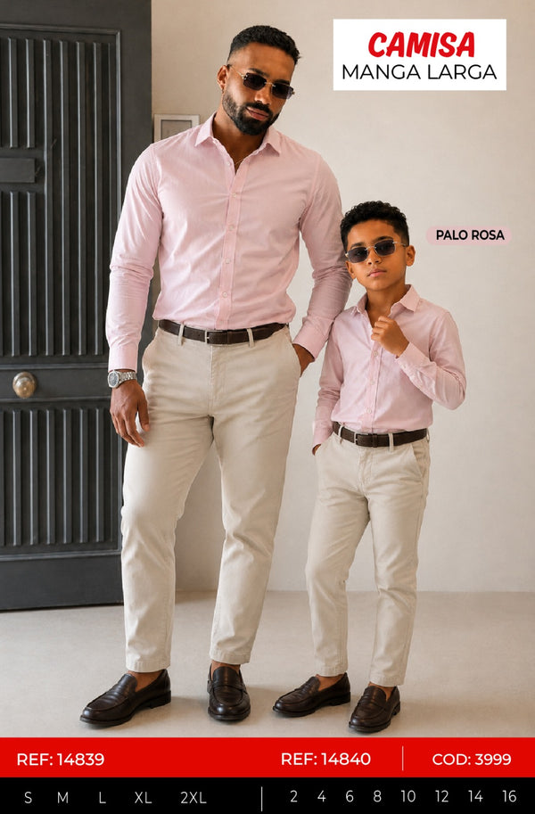 camisa manga larga palo rosa padre e hijo outlet