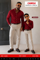 camisa manga larga terracota padre e hijo outlet