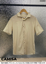 camisa topal beige hombre
