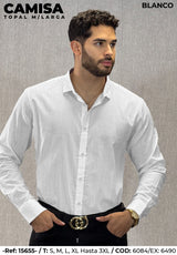 camisa topal manga larga blanco hombre