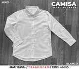 camisa topal manga larga blanco niño