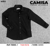 camisa topal manga larga negro niño