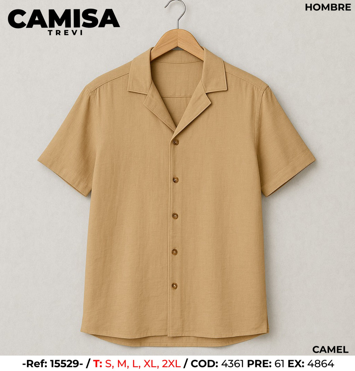 camisa trevi camel1 hombre